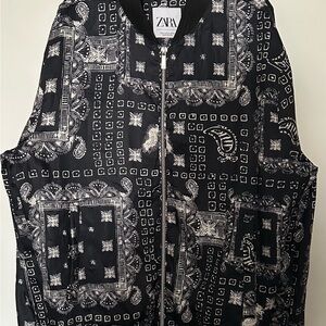 Zara bandana print bomber jacket